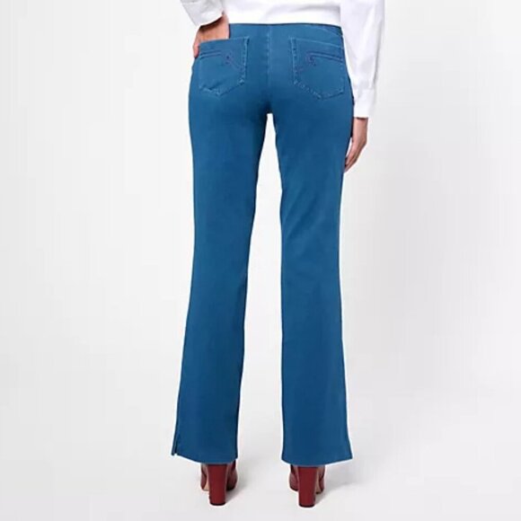Women with Control Noir Petite Elite Prime Stretch Denim Flare Pants - Picture 2 of 6